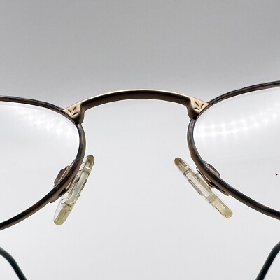 Marchon Tres Jolie 20 Eyeglass Frame Oval Metal Gold Autumn Blue 49-19-135 Japan Marchon Tres Jolie 20 Eyeglass Frame Oval Metal Gold Autumn  main image 4