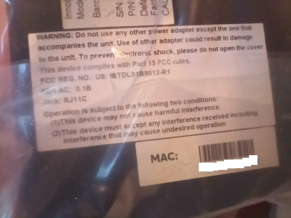 Innoband Router 8012-R1 ADSL2+ Gateway 10/100 2-Port NOS New Old Stock - Image 3 of 4