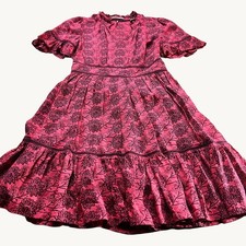 Scotch & Soda Size XS Red Pink Les Tropiques Floral Retro Short Sleeve Dress