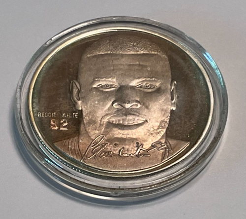 Reggie White, Highland Mint 1 oncia .999 argento fine tondo, # 1637, in capsula - Foto 3 di 6