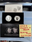 2023 S MORGAN AND PEACE REVERSE PROOF SILVER DOLLAR 2-COIN SET GEM+ OGP/COA