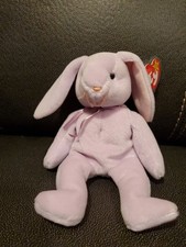 Ty Beanie Baby Floppity The Purple Bunny 1996 With Tag PE Pellets