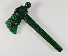 Boyd's Crystal Art Glass Indian TOMAHAWK #7 Hatchet FURR GREEN 9-11-81 NOS