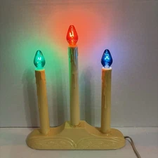 Vtg 3 Light Electric Candolier Window Drip Candle Christmas Candelabra