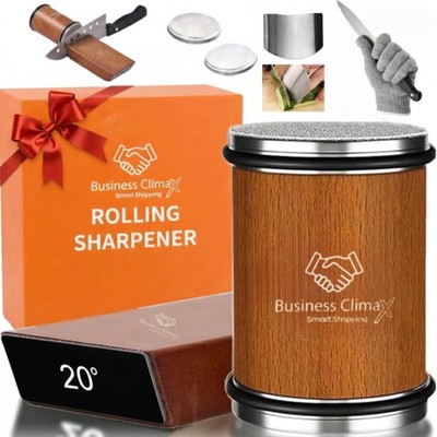 Rolling Knife Sharpener Kit   Tumbler Knife Sharpening System with Diamond Di...
