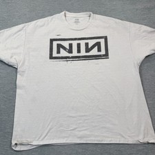 Nine Inch Nails Shirt Men XXL White 2022 Tour Fall U.S. NIN Logo Graphic Band