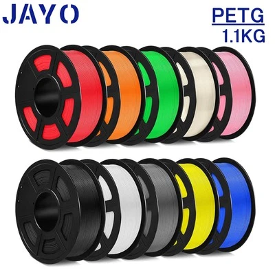 JAYO 1.75mm PETG 3D Printer Filament 1.1KG Tangle-free Neatly Wound Black