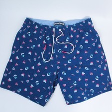 Bonobos Riviera Recycled Swim Trunks Medium Navy Sketch Floral Men's 7" Inseam