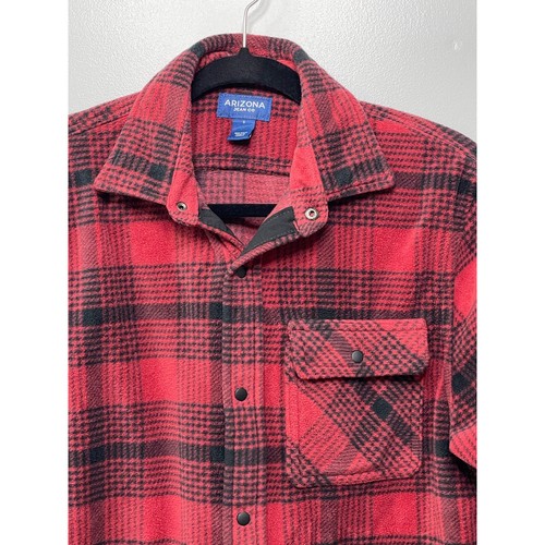 Arizona Jeans Karo Shacket Hemdjacke Knopfleiste Rot Fleece Herren S Holzfäller - Bild 2 von 8
