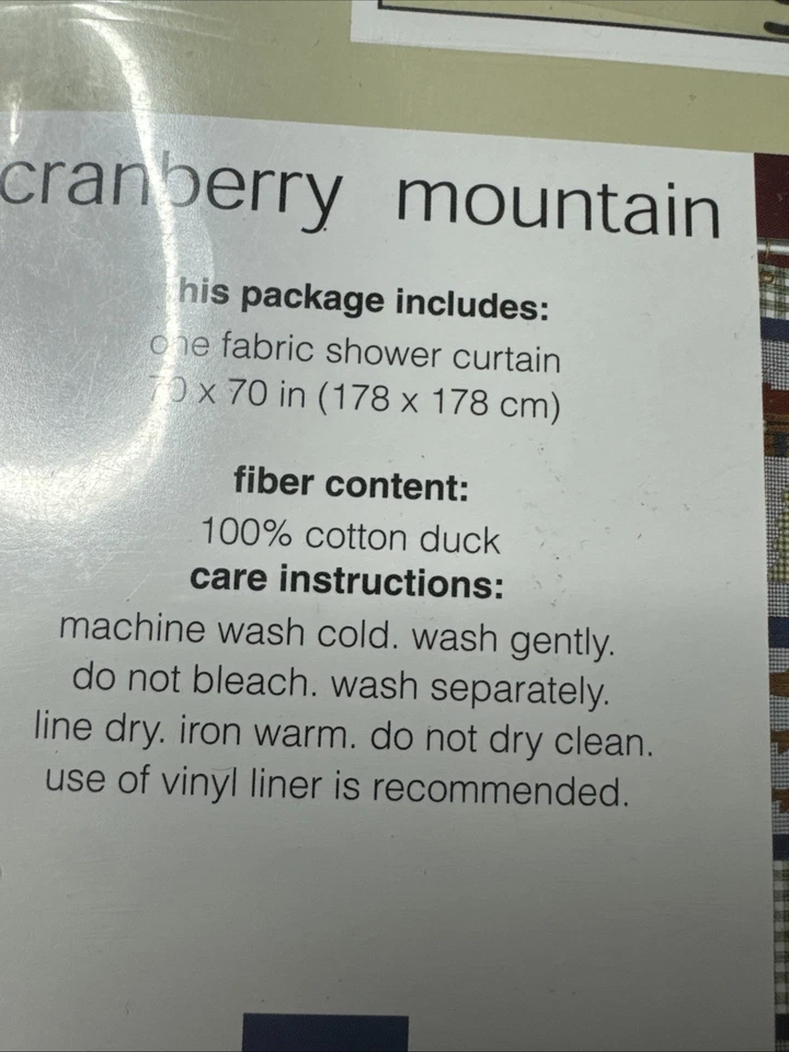 Designables Fabric Shower Curtain Cranberry Mountain Cabin Country 70"x70” - Image 3 of 4