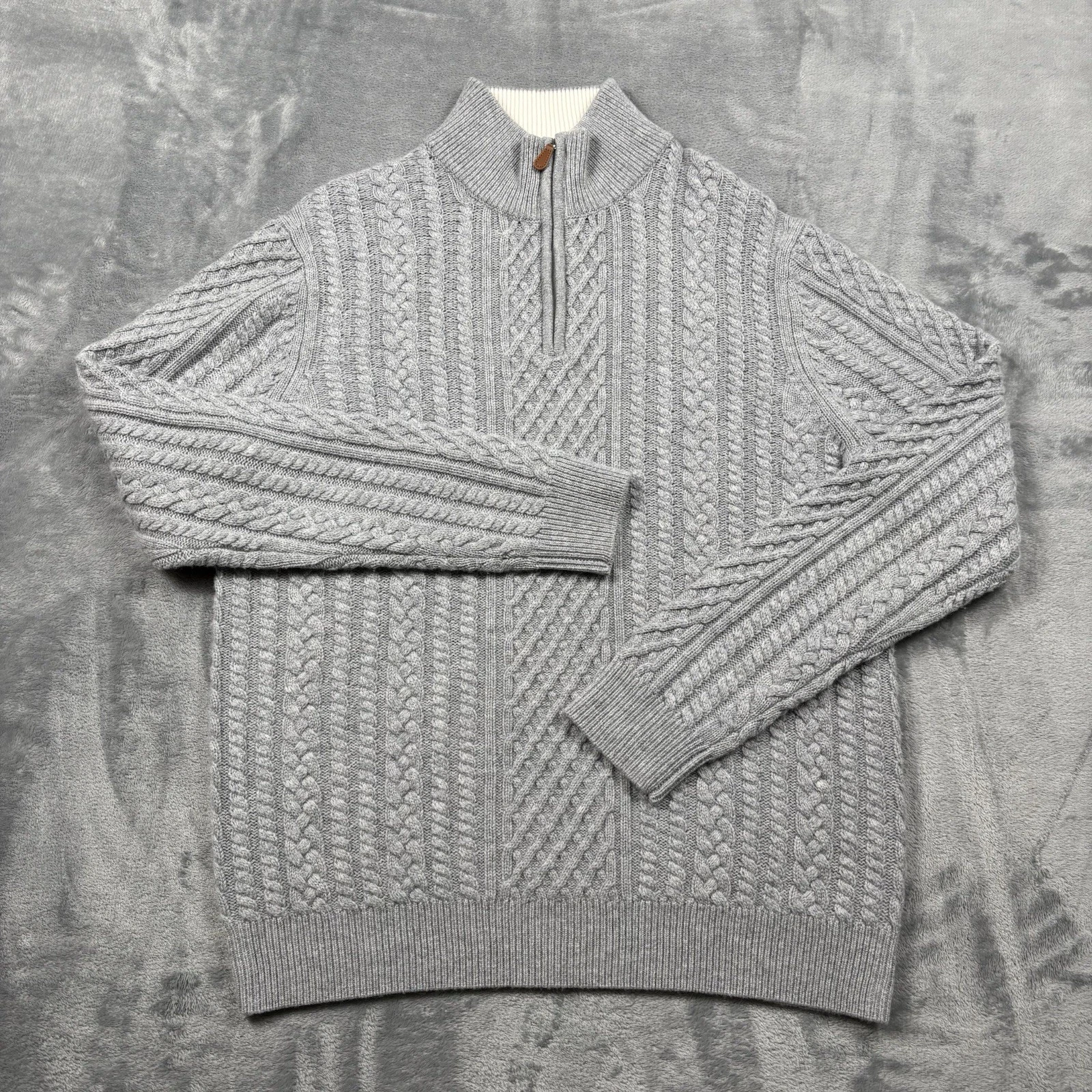 Collars and Co Napoli Cable Knit Quarter Zip Wool & Cashmere Sweater Size Large
Opens in a new windo