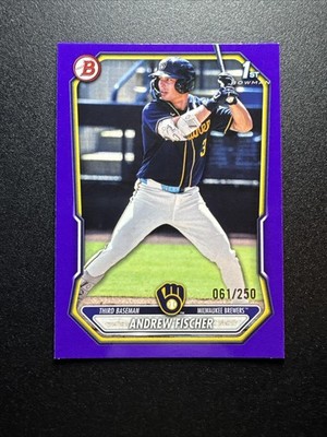 2026 Bowman Baseball - Andrew Fischer 1st Bowman - Purple  /250 - Brewers