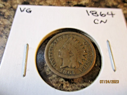 1864 COPPER NICKEL INDIAN CENT VERY GOOD   TT