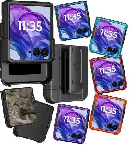 Hard Case & Belt Clip for Motorola RAZR+ 2024/2025 Phone, Moto RAZR Plus '24 '25