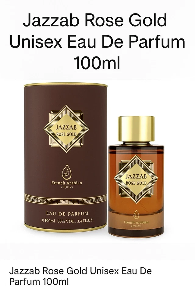 FRENCH ARABIAN PERFUMES Jazzab Rose Gold 100ml EDP | French Arabian Perfume | Unisex Long Lasting