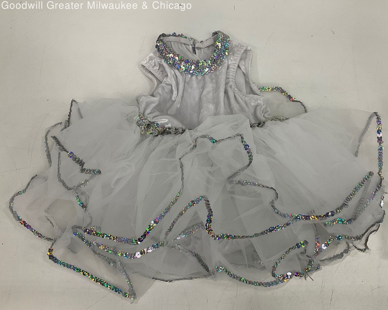 Pair Of Matching Little Girls Dance Competition Pageant Outfits W/ Headbands Lot