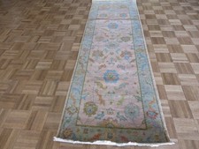 2'6 x 7'11 Runner Hand Knotted Lavender Oushak Oriental Rug G17024