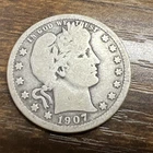 1907 Barber Liberty Head quarter 90% silver Actual coin Fill Your Collection Up