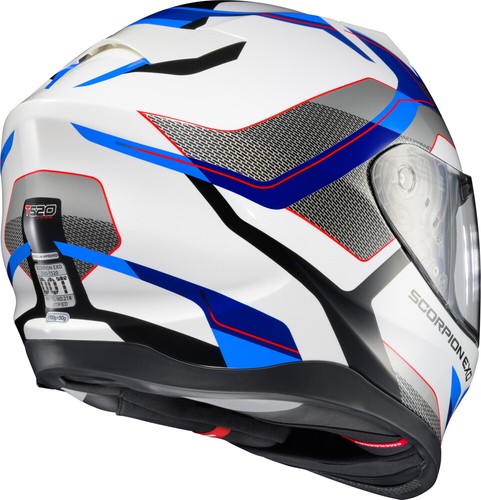 *FREE SHIPPING* SCORPION EXO-T520 ZU SE WHITE/BLUE FULL FACE HELMET - Picture 5 of 5