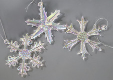 Kurt Adler Iridescent Snowflake Ornament 12 Pieces Purple