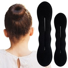 Pndeyo 2pcs Hair Bun Maker for Women, Non-Slip 1 Count Pack of 2 , Black