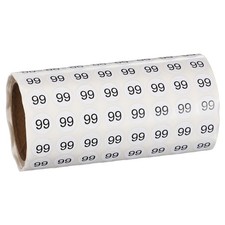 0.4" Small Round Number Stickers Roll, 1000 Pcs Circle Labels, Black Number 99