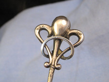 NICE EDWARDIAN ANTIQUE ART NOUVEAU STERLING SILVER HATPIN HAT STICK PIN 1906