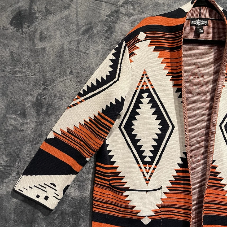 Cárdigan abierto Anthropologie para mujer 2XL Oliver O Aztec Southwestern cuello chal Foto 2 de 4