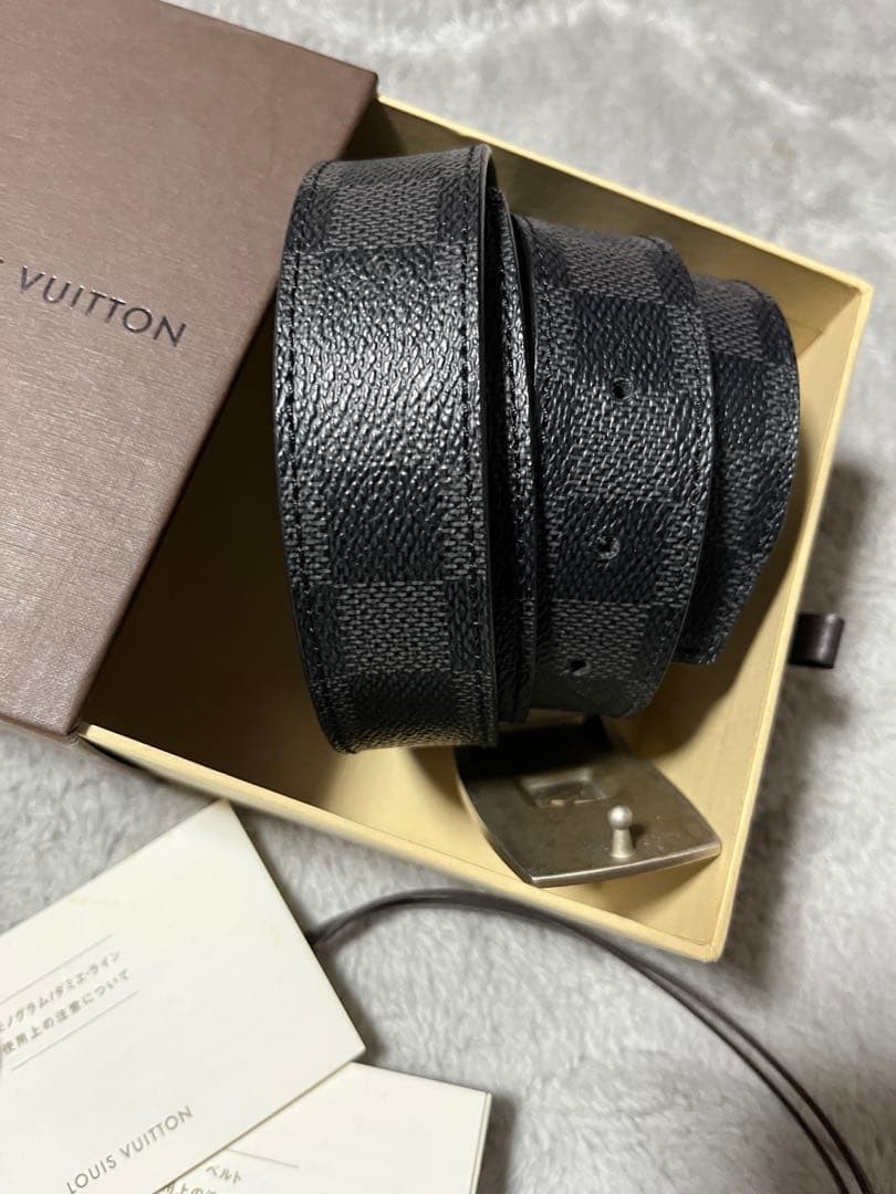Louis Vuitton モノグラム ベルト ブラック Louis Vuitton Damier Graphite Buckle LOUIS VUITTON belt | eBay