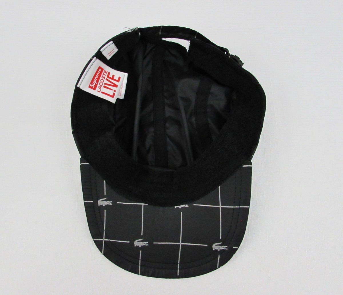 Supreme x Lacoste Logo Black Reflective Grid Nylon Camp Cap | eBay