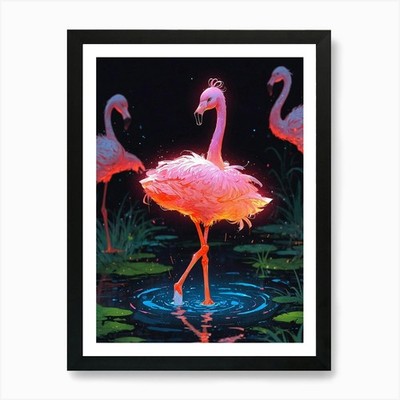 Default Draw Me A Flamingo With A T gerahmtes Wandbild Poster Leinwanddruck Bild