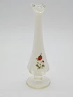 Vintage Fenton Opalescent Strawberry Bud Vase Hand Painted Signed Lisa C.