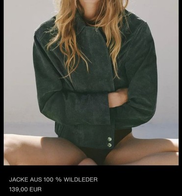 ZARA STUDIO Kleid LEDERJACKE JACKE AUS 100 % WILDLEDER139  GRM AKTUELLEKOLLEKTI
