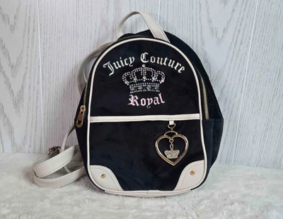 Juicy Couture Y2K Glam Black and Pink Liquorice Juicy Kingdom Med Backpack Purse - Image 1 of 4