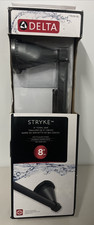 Delta Stryke Towel Bar 8" Matte Black Finish New Sealed 77608-BL Free Shipping