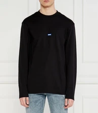 HUGO BOSS BLACK Cotton REGULAR Fit mens NILONGTI Long Sleeve T-shirt SMALL