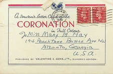 1953 London Queen Elizabeth 2 Coronation Souvenir Letter Card - MM-48
