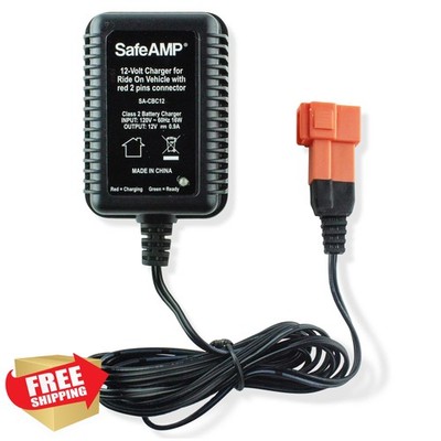 SafeAMP 12V Ride On Vehicle Charger Red 2 Pin