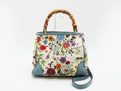 GUCCI フローラ バンブー バッグ　ベルトなし GUCCI Flora Flower Bamboo Tote Bag | eBay