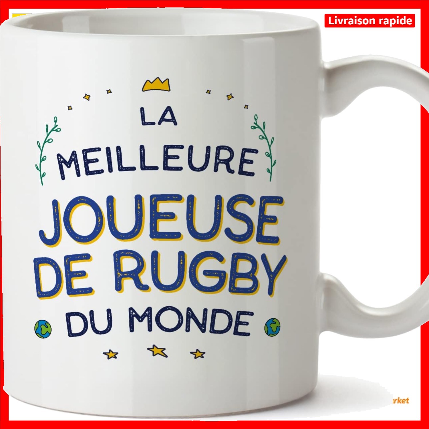 Tasse joueuses de rugby pour le café du matin au club-house