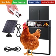 Automatic Chicken Coop Door Solar Powered, LCD Display Automatic Chicken Door...