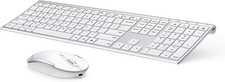 Vssoplor Wireless Keyboard and Mouse Combo - Rechargeable Slim Quiet Full-Size -