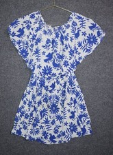 Show Me Your Mumu Dress Women Small Blue Floral Casita Mini Off The Shoulder OTS