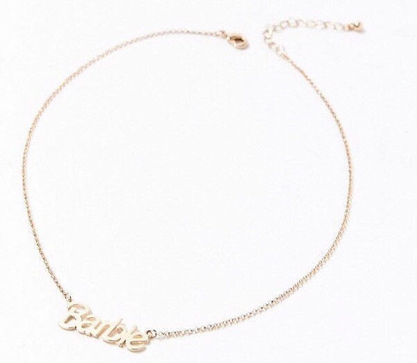 barbie logo necklace