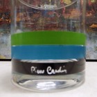 VTG Pierre Cardin Sasaki Glass Rainbow Stripe High Ball Tumbler Japan 3.75 in