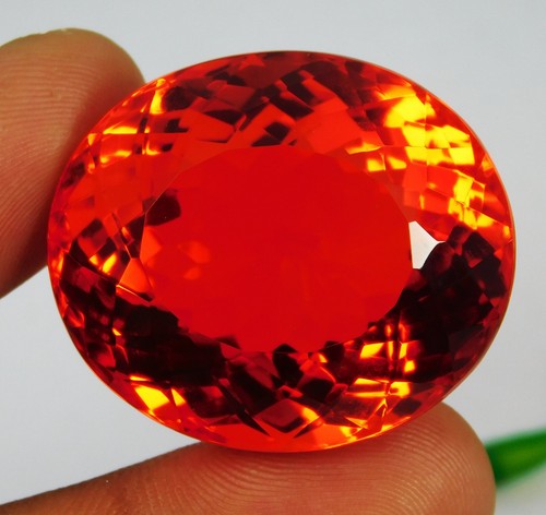 Certified 140.05 Ct Mexican Fire Opal Red Orange Oval Cut Natural Gemstone Huge - Picture 2 of 7