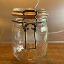 Vintage LE PARFAIT SUPER Glass Jar Canister Wire Bale Clasp Lid .75 liter France
