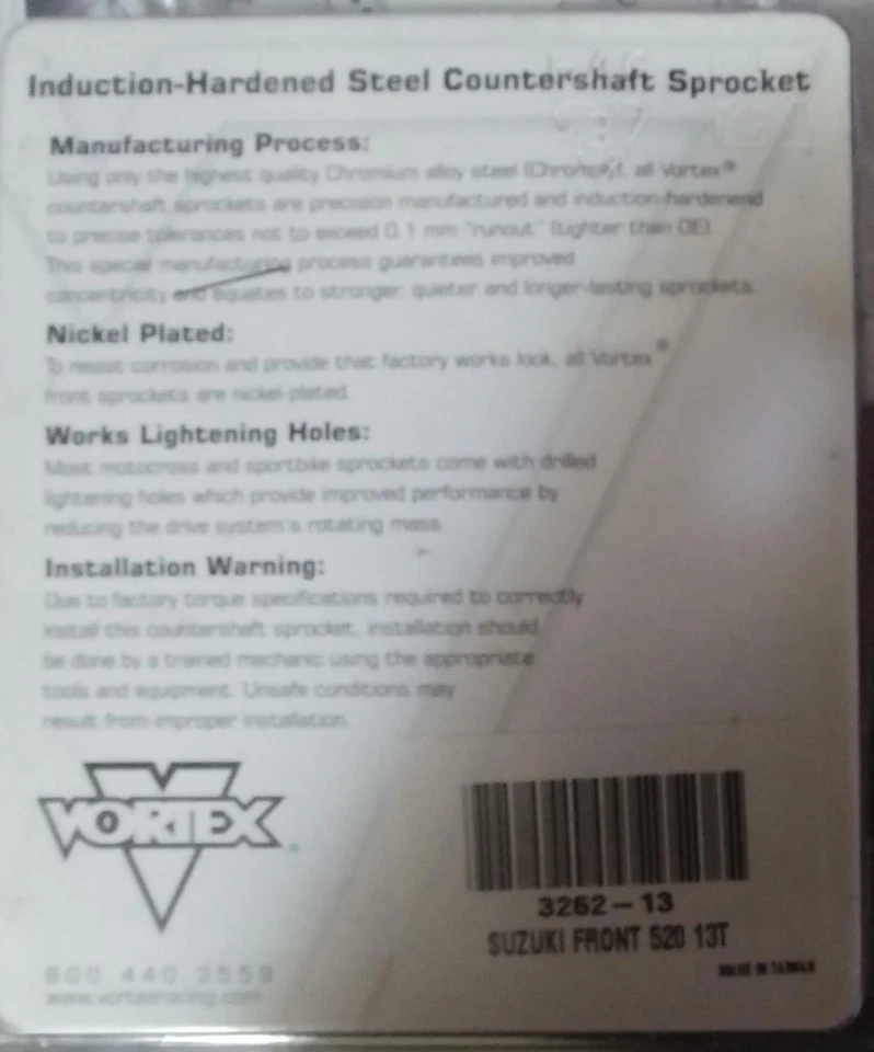 铃木 RM125 13T VORTEX VTX-RM125-13 COUNTERSHAFT SPROCKET RM125 1986-2008 NOS — 第 2/2 张图片