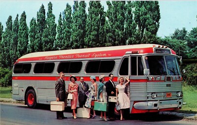 Buffalo NY Niagara Frontier Transit System Charter Old Bus 1960s Vtg Postcard A
