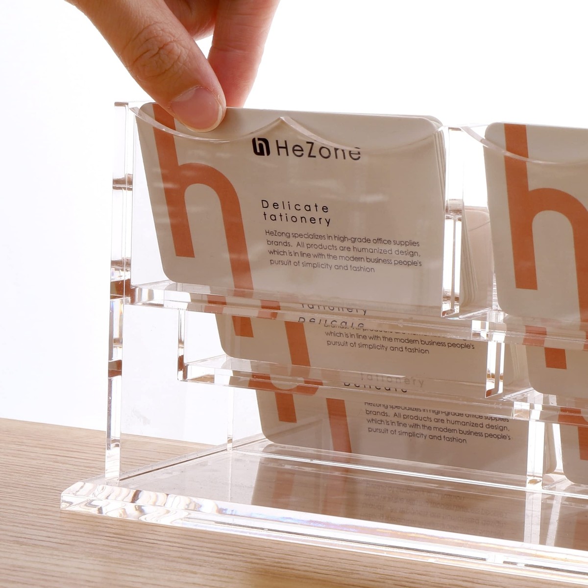 Buy HEZONG Business Card Holder Display For Desk Ultiple, Clear - View #9